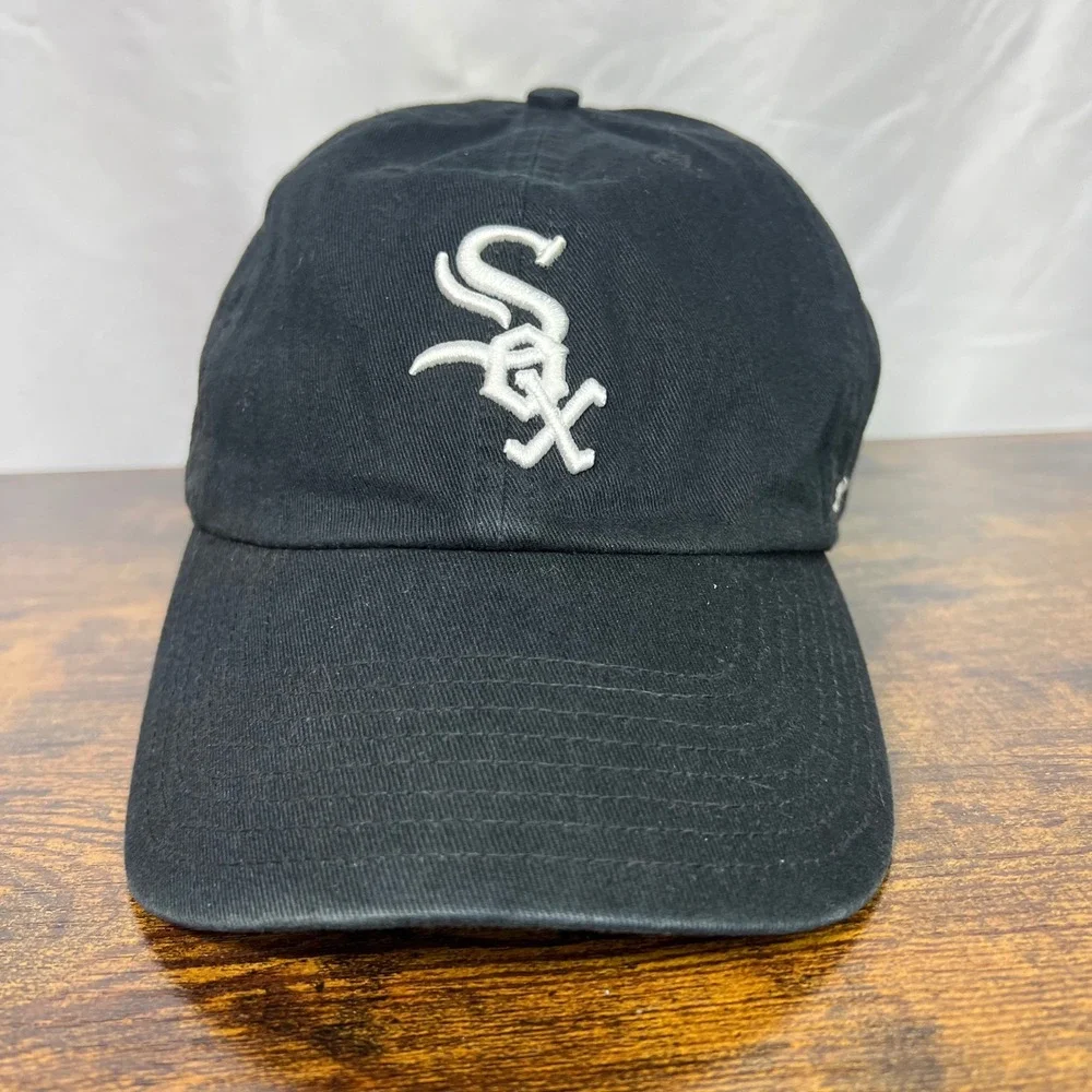 47 Brand Chicago White Sox Clean Up Adjustable Hat Black MLB Baseball Cap